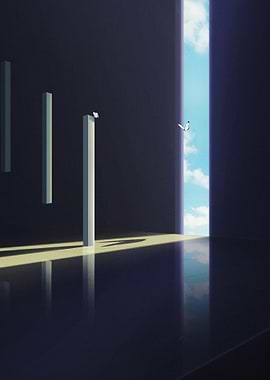 Minimalist Pillars and Butterflies