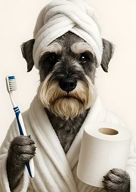 Schnauzer Dog Bathroom Toilet