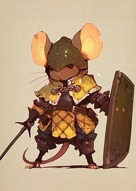 Armored Mouse Warrior Illustration