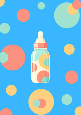 Baby Bottle with Colorful Circle Pattern