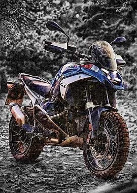 BMW GS Motorcycle in Forest Setting