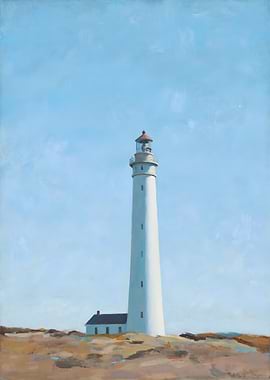Lighthouse Painting Under Blue Sky
