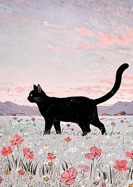 Cat Flower Field