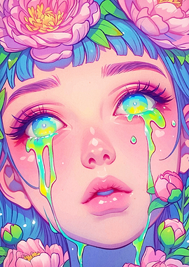 Crying Girl Flowers
