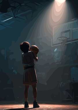 Basketball Player Ready to Shoot Ball