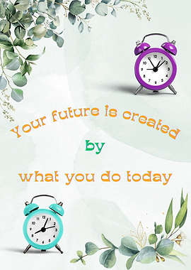 Inspirational Time Quote with Clocks