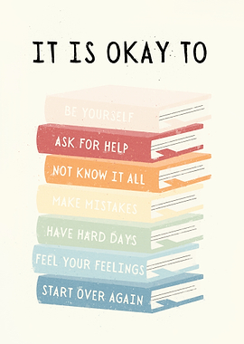 Stack of Books with Affirmations