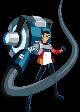 Generator Rex character with machine