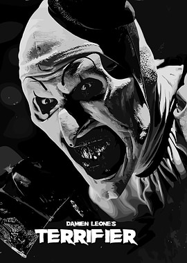 Terrifier Art the Clown Black and White