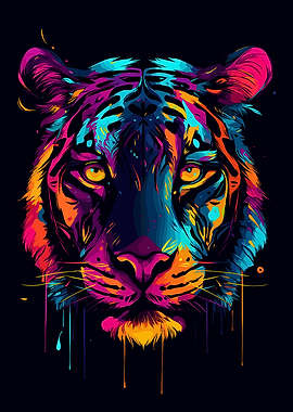 Colorful Tiger Portrait