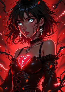 Anime Girl with Broken Heart