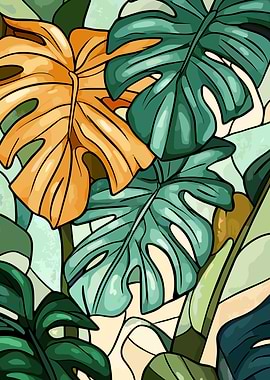 Tropical Leaves Pattern Art
