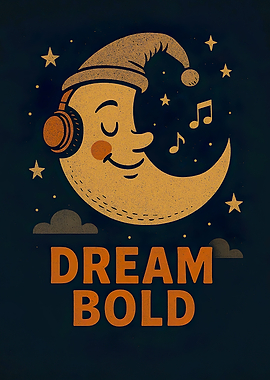 Dream Bold Moon Illustration