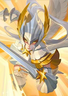 Winged Warrior with Sword and Armor