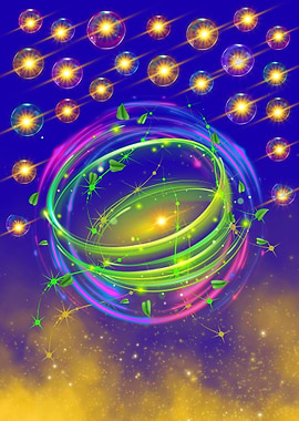 Glowing Rings with Leaves