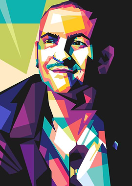 Colorful Portrait of Man in Pop Art