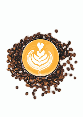 Latte Art with Coffee Beans