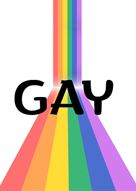 Gay Pride Rainbow Text Art