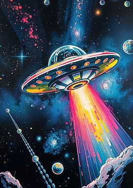 Retro UFO Space