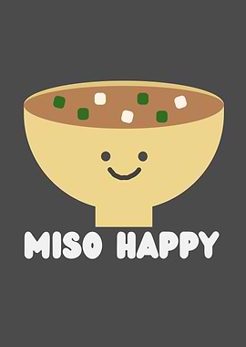 Miso Happy Cartoon Bowl Illustration