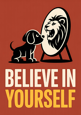 Dog Lion Mirror Believe in Yourself