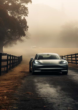 Tesla in the countryside