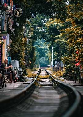 Hanoi Train Street Cafe Scene