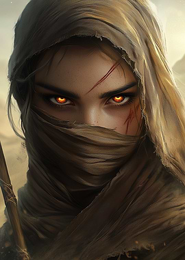Desert Warrior with Glowing Eyes
