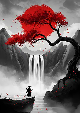 Samurai Waterfall Landscape