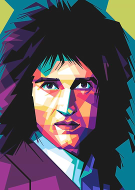 Brian May Pop Art Abstract Portrait of a Person