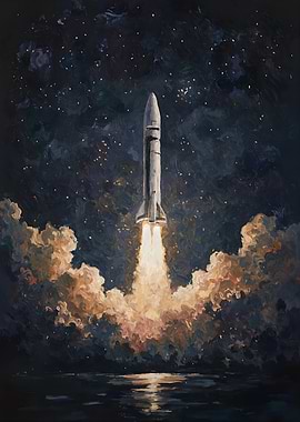 Rocket Launch Painting