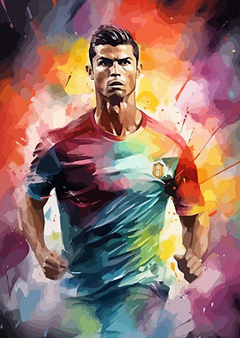 Cristiano Ronaldo Watercolor Portrait