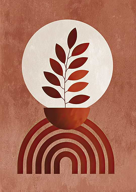 Abstract Plant and Rainbow Art