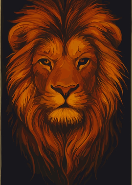 Lion Portrait in Warm Tones
