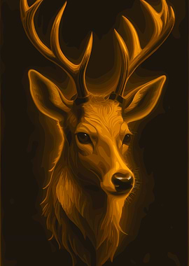 Golden Deer Portrait