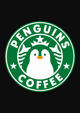 Penguins Coffee Logo Parody