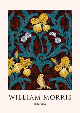 William Morris Floral Pattern with Bird