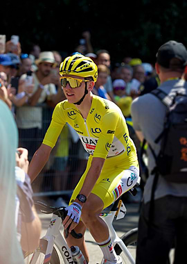 Cycling Champion in Yellow Jersey