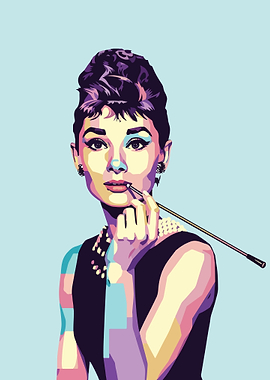 Audrey Hepburn Pop Art Portrait