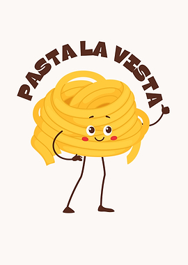 Pasta La Vista Cartoon Illustration
