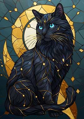 Black Cat Stained Glass