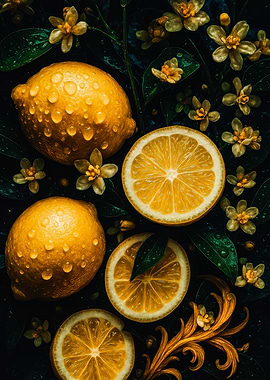 Lemons and Blossoms Still Life