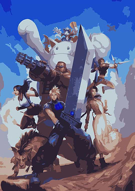 Final Fantasy VII Group Illustration