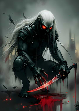 Bloody Vampire Assassin with Sword