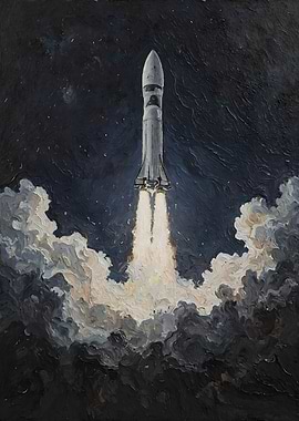 Rocket Launch Painting