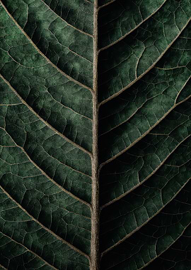 Detailed Green Leaf Close-Up