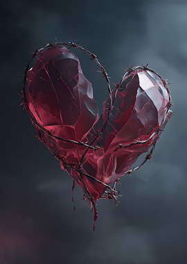 Red Barbed Wire Heart