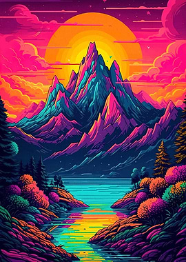 Mountain Landscape Sunset