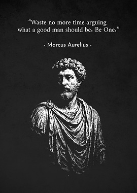 Marcus Aurelius Quote Statue Scribble Art