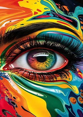 Colorful Eye Abstract Art